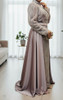 Dress Evening Occasion Satin Olive / Taupe