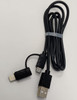 USB CABLE MICRO + LIGHTING IPHONE DATA QUICK CHARGE FAST 2IN1