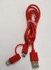 USB CABLE MICRO + LIGHTING IPHONE DATA QUICK CHARGE FAST 2IN1