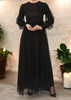 Dress Evening Swiss Dots Tulle Black / Mint