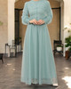 Dress Evening Swiss Dots Tulle Black / Mint