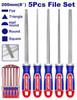 FILE SET 5PCS EMTOP ESFSS0501 8" STEEL