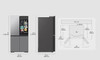 REFRIGERATOR SAMSUNG RF23DB9900QD BESPOKE 23CF 4-DOOR WITH DISPLAY AI FAMILY HUB