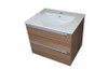 BATHROOM WALL HUNG CABINET WOLLATON BROWN WITH MIRROR 2 DRAWS PVC 23"X18"X19" GNC-DC16WO24H