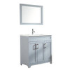 BATHROOM CABINET WOLLATON GREY WITH MIRROR 3 DOORS PVC 30.7"X17.7"X33.8" GNC-DC17G30S