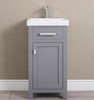 BATHROOM CABINET WOLLATON GREY WITH MIRROR 1 DOOR & 1 DRAW FREESTANDING PVC 18"X18.5"X37" GNC-DCGA229