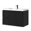 BATHROOM CABINET WALL HUNG WOLLATON BLACK 2 DOORS 2 DRAWS PVC 34.6"X18"X19.7" GNC-WHB900
