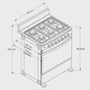 STOVE 6 BURNER ACROS LAFR2110G 30" GREY 1Y