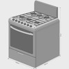 STOVE 6 BURNER WHIRLPOOL LWF5150D 30"