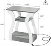 End Table Set of 2 Nightstand Grey & White End Table Set of 2 Nightstand Grey & White