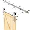 SLIDING BARN DOOR HARDWARE KIT OF 72" (1.83M) RAIL 304SS GWD-LS-SDU-010