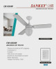 FAN CEILING 42" SANKEY CM4204W 110V WITH LIGHT