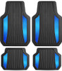 CAR MAT UNIVERSAL MAJIC 174 4PCS RUBBER BLACK AND BLUE STYLUS