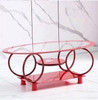 GLASS TABLE T10 RED COFFEE TABLE EGG SHAPE 110X60CM GLASS TABLE T10 RED COFFEE TABLE EGG SHAPE 110X60CM