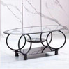 GLASS TABLE T10 BLACK COFFEE TABLE EGG SHAPE 110X60CM GLASS TABLE T10 BLACK COFFEE TABLE EGG SHAPE 110X60CM