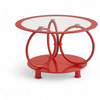 GLASS TABLE CJ-2595-Y45 RED COFFEE TABLE ROUND 70X70CM GLASS TABLE CJ-2595-Y45 RED COFFEE TABLE ROUND 70X70CM