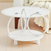 GLASS TABLE CJ-2595-Y45 WHITE COFFEE TABLE ROUND 70X70CM GLASS TABLE CJ-2595-Y45 WHITE COFFEE TABLE ROUND 70X70CM