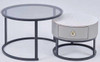 GLASS TABLE CJ-2783-Y45 BLACK AND GREY 2PCS SET COFFEE TABLE ROUND 50CM + 70CM GLASS TABLE CJ-2783-Y45 BLACK AND GREY 2PCS SET COFFEE TABLE ROUND 50CM + 70CM