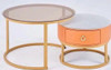 GLASS TABLE CJ-2782-Y45 GOLD AND YELLOW GOLD 2PCS SET COFFEE TABLE ROUND 50CM + 70CM GLASS TABLE CJ-2782-Y45 GOLD AND YELLOW GOLD 2PCS SET COFFEE TABLE ROUND 50CM + 70CM