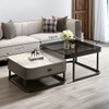 GLASS TABLE CJ-6790-Y45 BLACK AND GREY 2PCS SET COFFEE TABLE SQUARE 60CM + 70CM GLASS TABLE CJ-6790-Y45 BLACK AND GREY 2PCS SET COFFEE TABLE SQUARE 60CM + 70CM