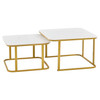 TABLE METAL CT-34-3 GOLD AND WHITE CERAMIC 2PCS SET COFFEE TABLE SQUARE 60CM + 70CM TABLE METAL CT-34-3 GOLD AND WHITE CERAMIC 2PCS SET COFFEE TABLE SQUARE 60CM + 70CM