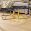 TABLE METAL CT-34-1 GOLD AND BLACK CERAMIC 2PCS SET COFFEE TABLE SQUARE 60CM + 70CM TABLE METAL CT-34-1 GOLD AND BLACK CERAMIC 2PCS SET COFFEE TABLE SQUARE 60CM + 70CM