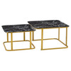 TABLE METAL CT-34-1 GOLD AND BLACK CERAMIC 2PCS SET COFFEE TABLE SQUARE 60CM + 70CM TABLE METAL CT-34-1 GOLD AND BLACK CERAMIC 2PCS SET COFFEE TABLE SQUARE 60CM + 70CM