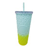 TRAVEL CUP OMBRE DIAMOND TEXTURED TUMBLER WITH STRAW 720ML LLB-200011