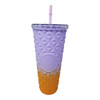 TRAVEL CUP OMBRE DIAMOND TEXTURED TUMBLER WITH STRAW 720ML LLB-200011