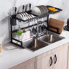 DISH RACK OVER SINK METAL BLACK  KC-30695