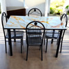 GLASS DINING TABLE F05  WITH 4 CHAIR SET