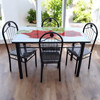 GLASS DINING TABLE M43 WITH 4 CHAIR SET
