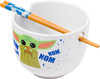 Ramen Bowl Silver Buffalo Star Wars Mandalorian Baby Yoda w/chopstick 20oz