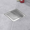 SHOWER DRAIN KIOTTO 6" GRID STAINLESS STEEL SILVER WITH HAIR FILTER #114S6