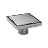 SHOWER DRAIN KIOTTO 6" SMOOTH STAINLESS STEEL SILVER WITH HAIR FILTER #122S6