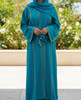Gown Abaya Burgandy / Green Rhinestones