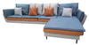 SOFA SET 2206 BLUE L-SHAPE WITH PILLOW