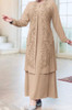 Gown Abaya Embellished Beige / Black