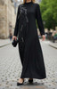 Gown Abaya Embellished Beige / Black