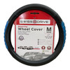 CAR STEERING WHEEL COVER SWISS DRIVE SWC #2505GEL BLACK AND BLUE SIZE M 37-39CM