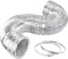 DUCT VENT 4" iPower GLDUCT4X8C SOLD EACH 8' With 2 Clamps Flex Air Aluminum Ducting Dryer Vent Hose for HVAC Ventilation,