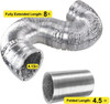 DUCT VENT 4" iPower GLDUCT4X8C SOLD EACH 8' With 2 Clamps Flex Air Aluminum Ducting Dryer Vent Hose for HVAC Ventilation,
