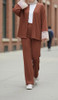 Pants Suit 2pc Set Brown / Black
