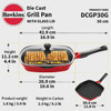 GRILL PAN HAWKINS DCGP30G DIE CAST WITH GLASS LID 30CM
