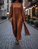 Gown Abaya Satin Rust