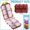 Pill Organizer Box Travel Assorted Colors Sold Each