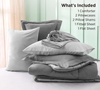 Comforter Set Bedsure 7pcs Bed in a Bag Queen Grey