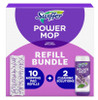 SWIFFER POWER MOP REFILL BUNDLE 10PCS MOPPING PAD REFILLS PLUS 2 CLEANING SOLUTION