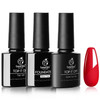 Nails Beetles Gel Nail Polish Base No Wipe Top Coat - Matte Gel Top Coat and Shine Top Gel Base Set Gel Polish Matte Shine Effect Long Lasting DIY Home Soak Off LED Light Nail Lamp, 0.3 fl oz each bottle