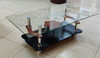 GLASS TABLE WOOD & GLASS DESIGN BROWN & BLACK AB207